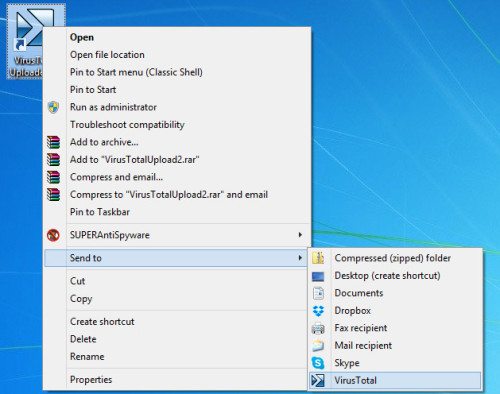 Send To VirusTotal.com - Upload Files To Be Scanned Directly by Right ...
